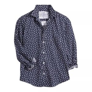 NWOT Frank & Eileen Barry Tailored Button Down Shirt in Navy Stars Size S